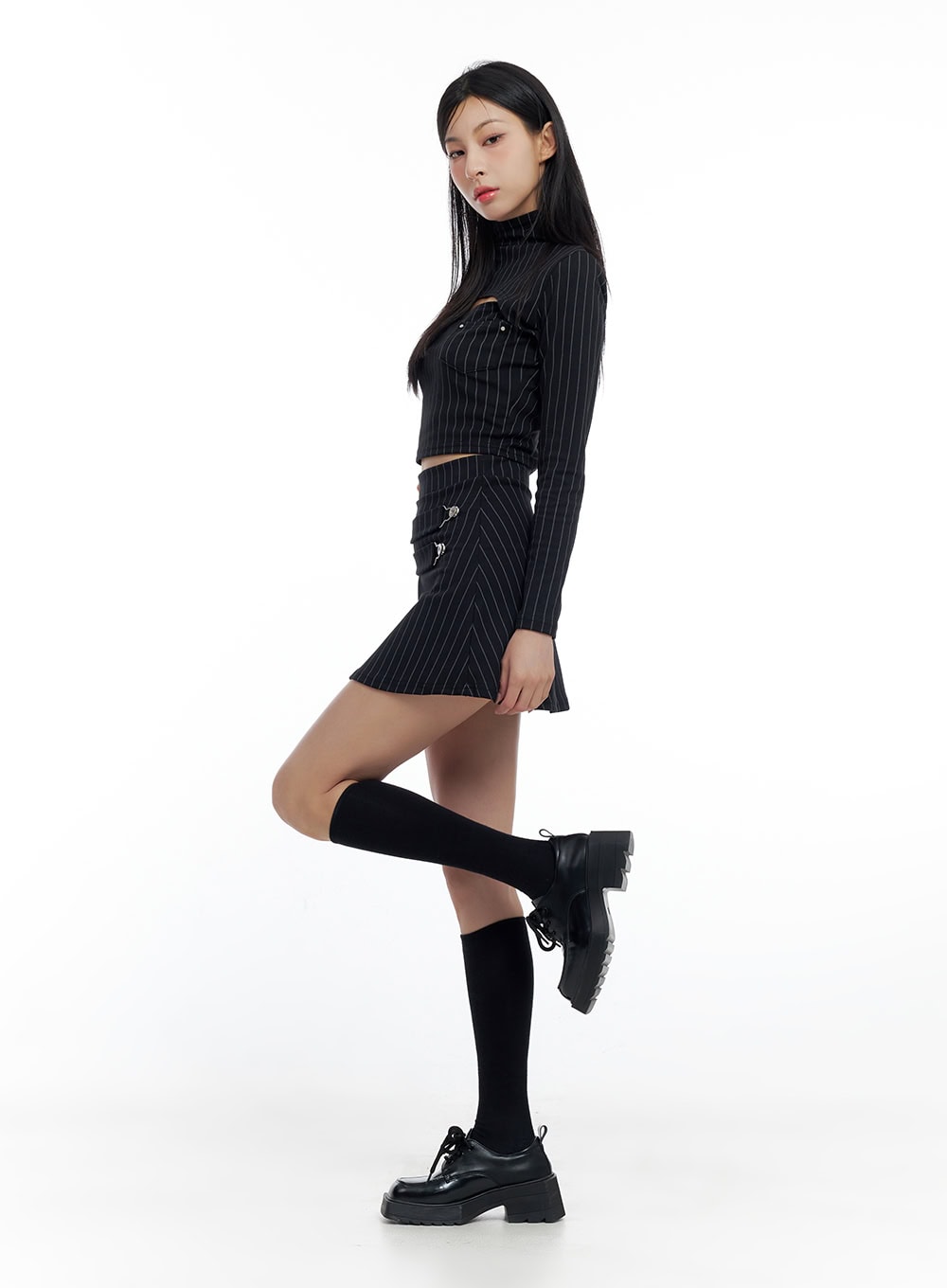 Striped Cut-Out Crop Top CO426