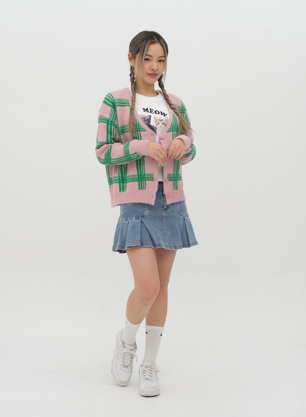 Check Pattern Cardigan J15