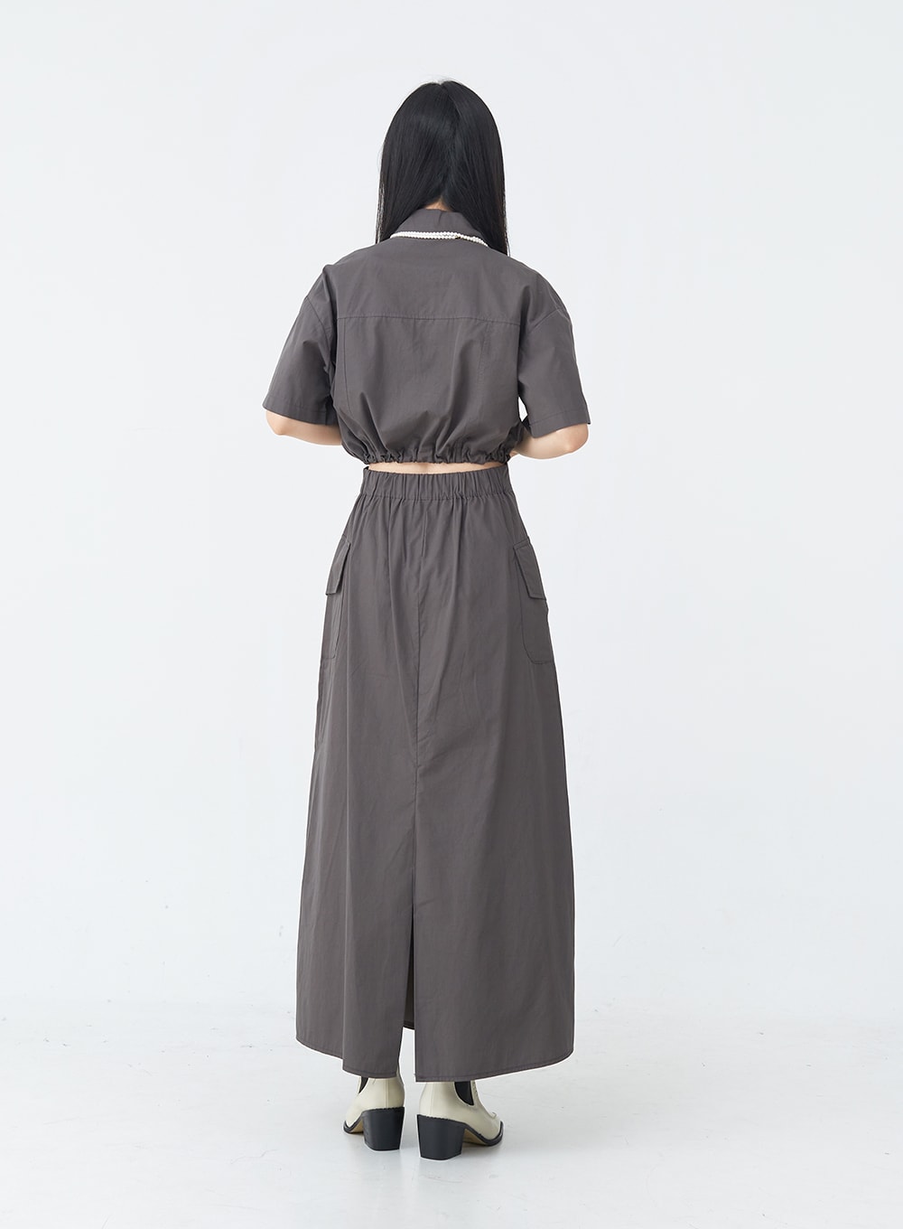 Cargo Wide Fit Long Skirt with Pocket UU1407