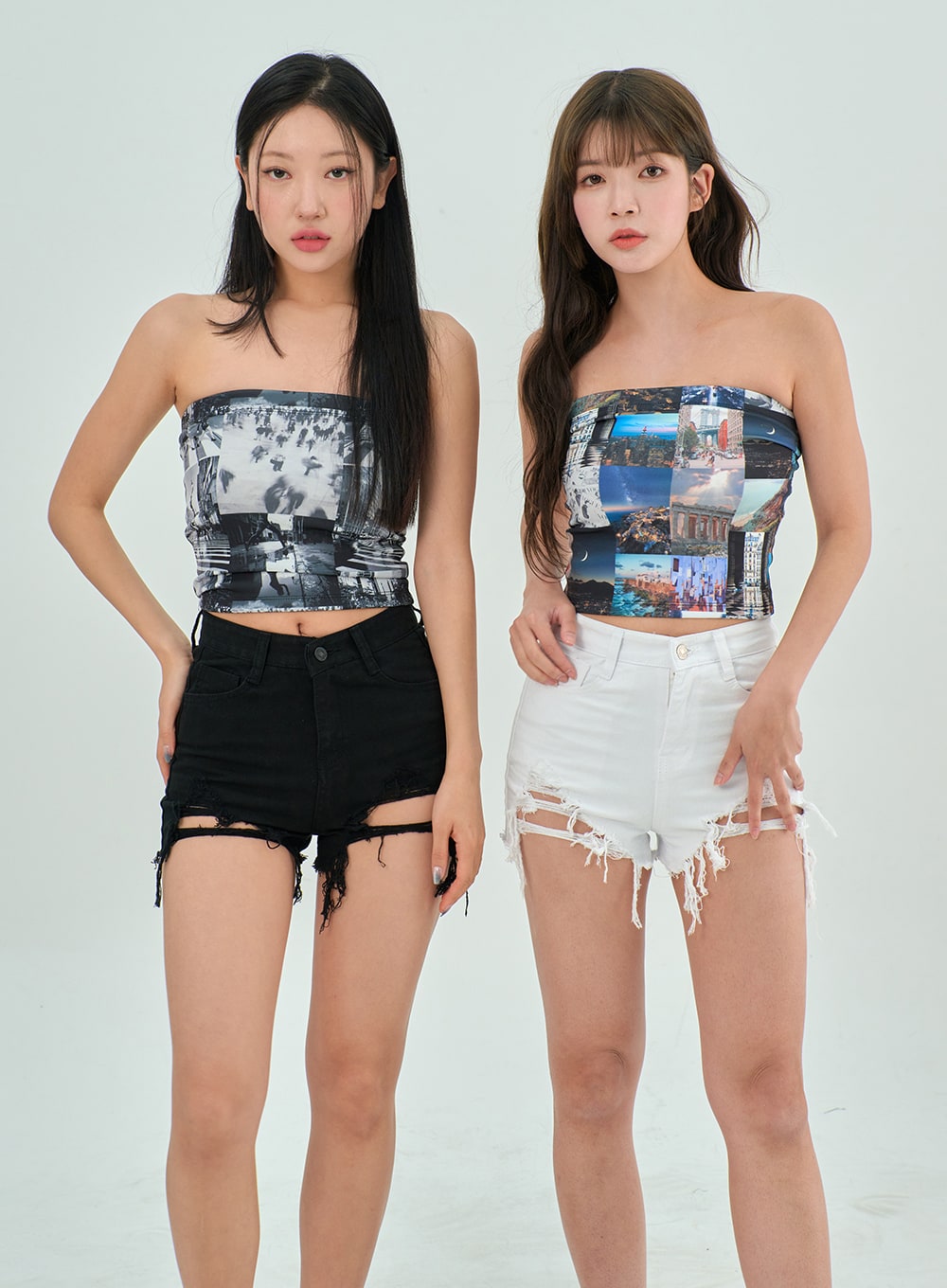 Slim Fit Ripped Shorts BY303