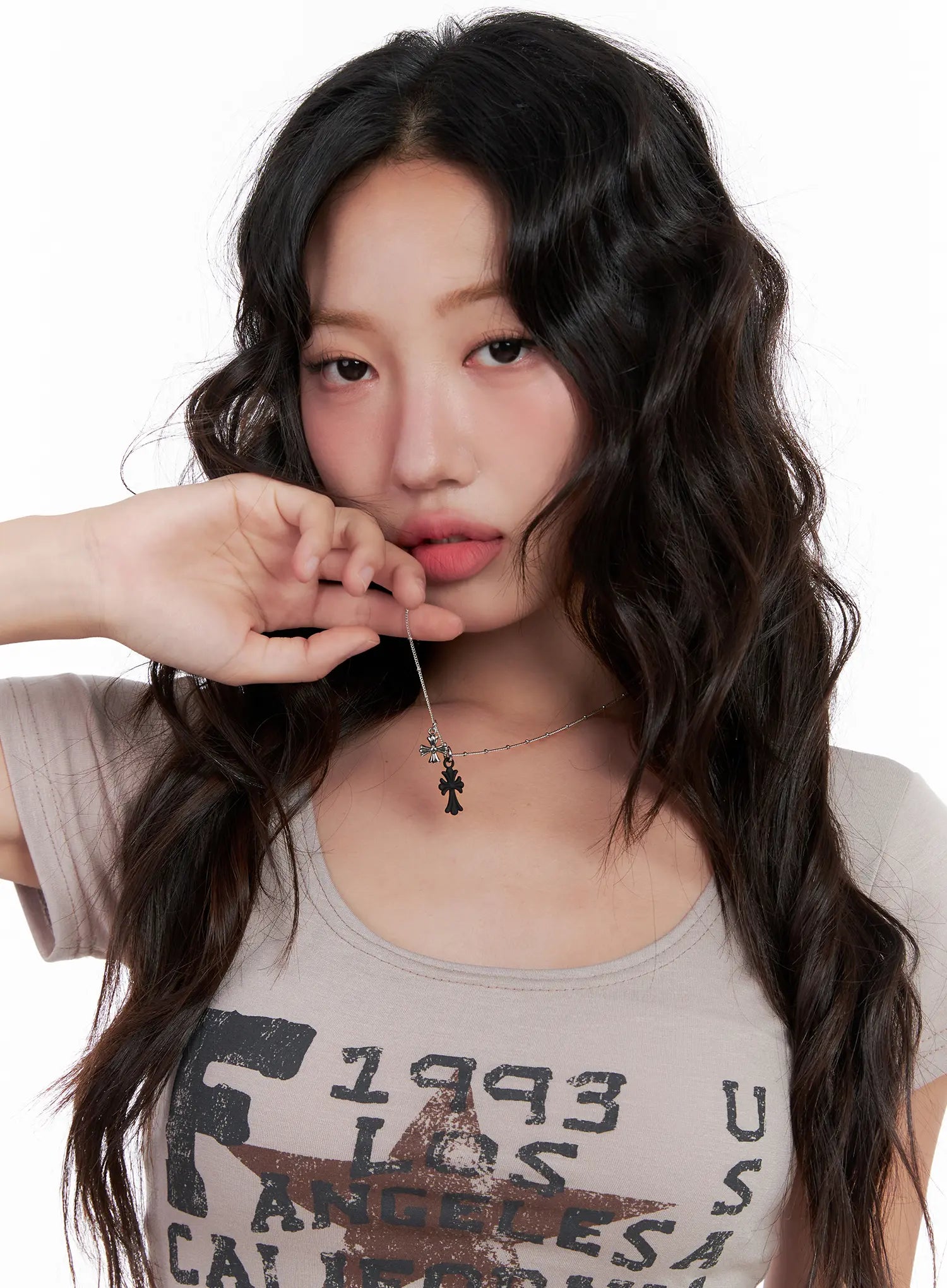 Double Cross Pendant Necklace CL522