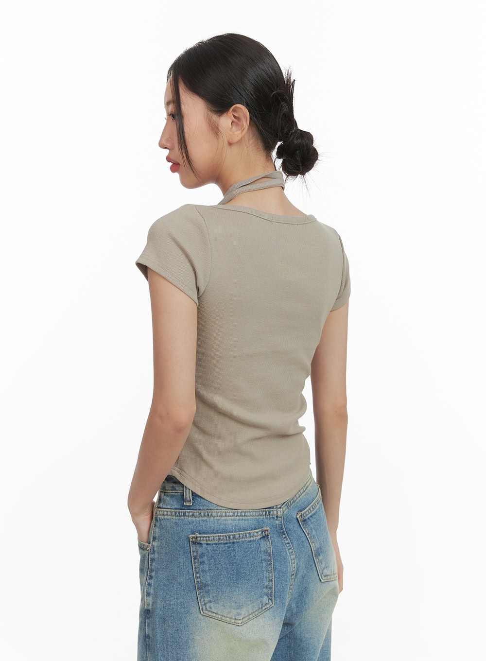 Slim Fit U Neck Top CY423