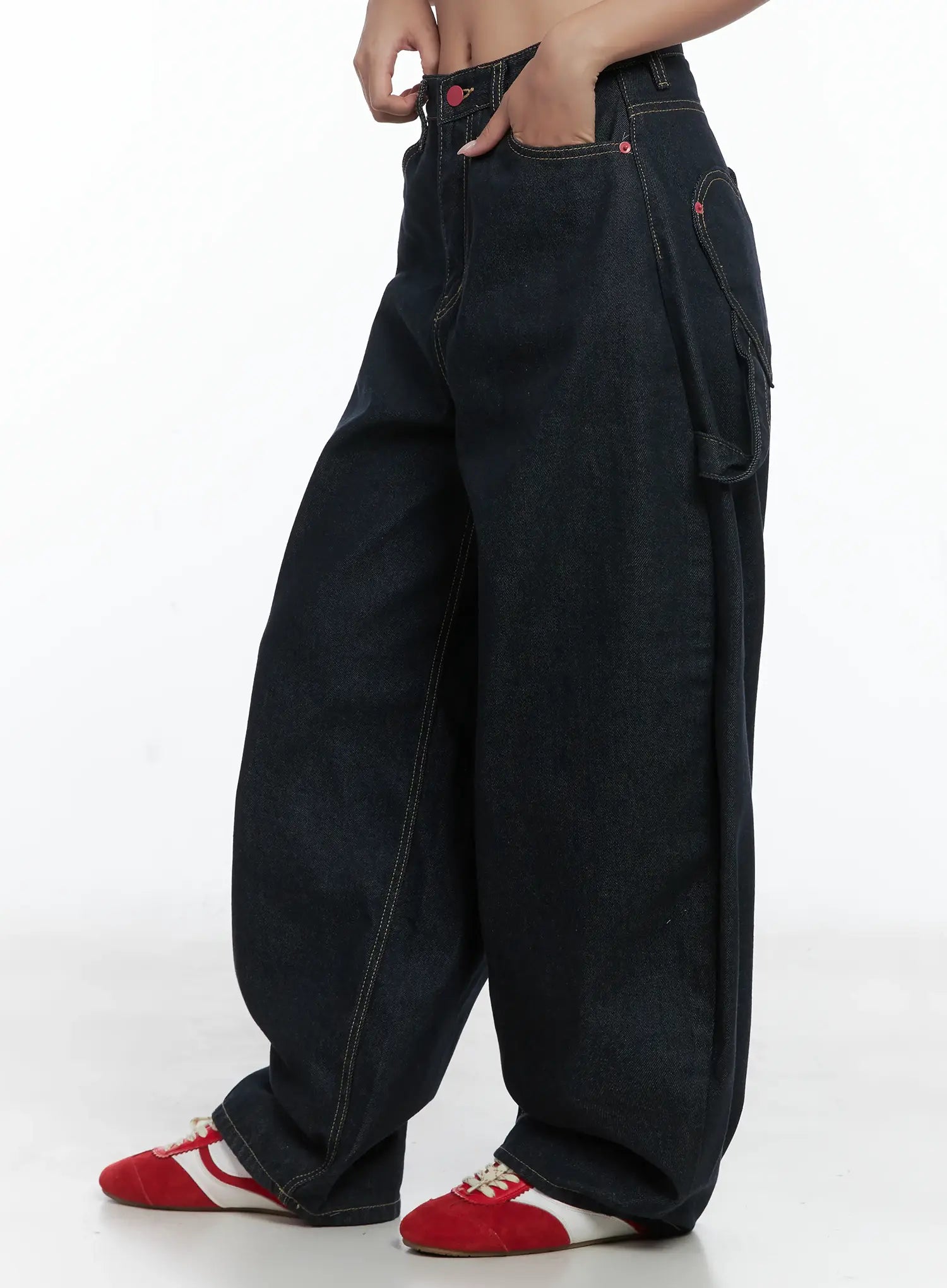 Heart Pocket Balloon Jeans CS503