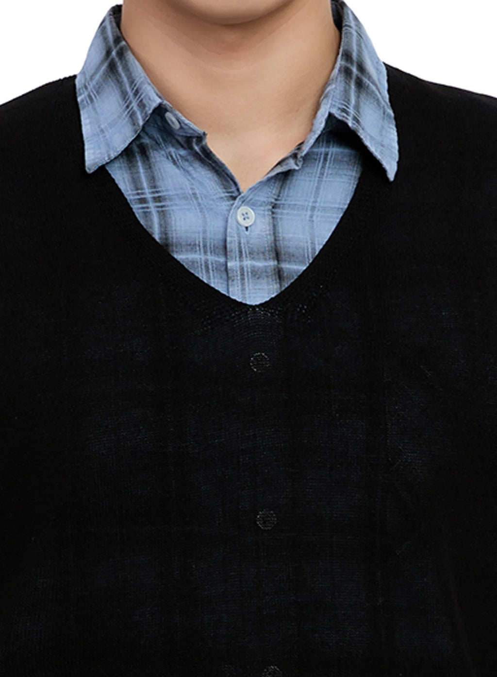 Men's Linen V-Neck Knit Vest IG520