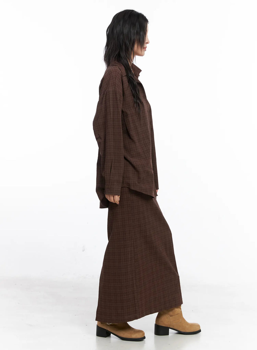 Plaid Maxi Skirt CC1809