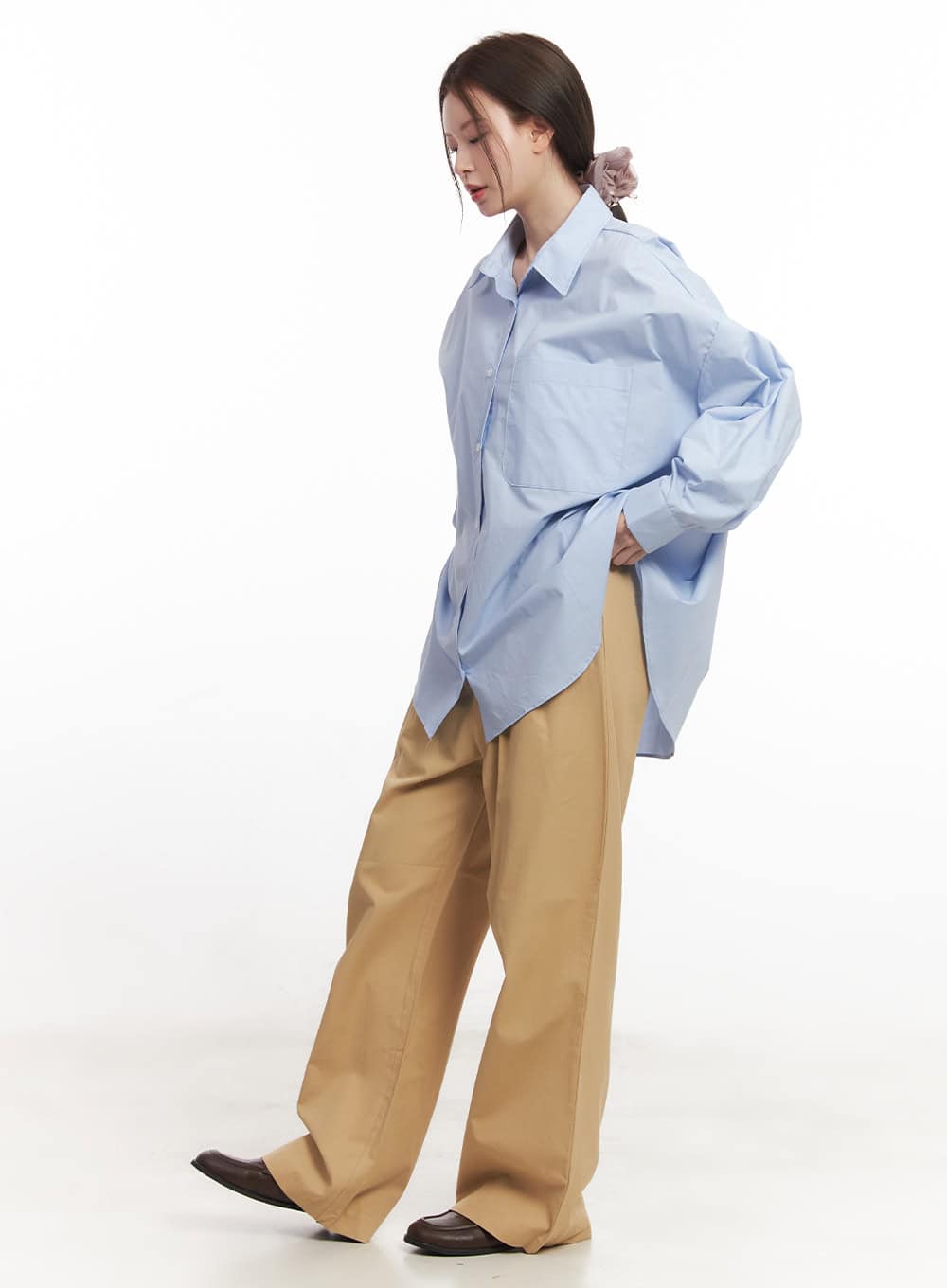 Pintuck Cotton Tailored Trousers CA502