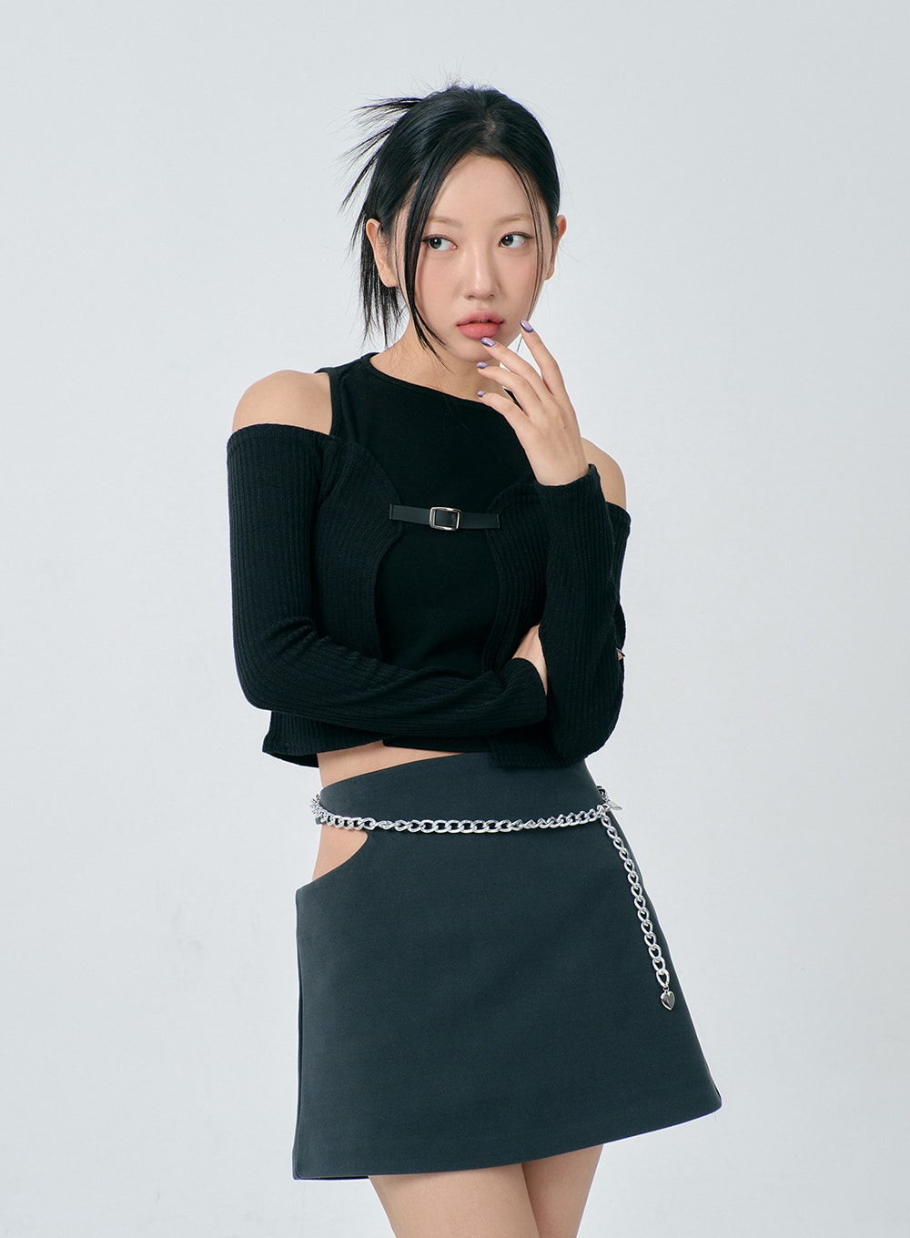 Cut Out Side Mini Skirt BD23