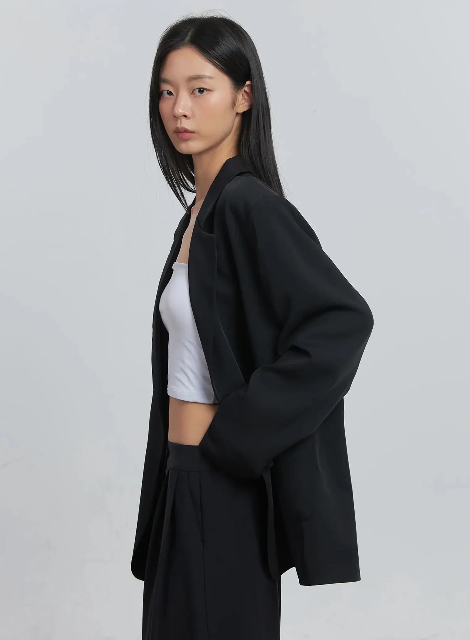 Classic Oversized Blazer (Black) IU512