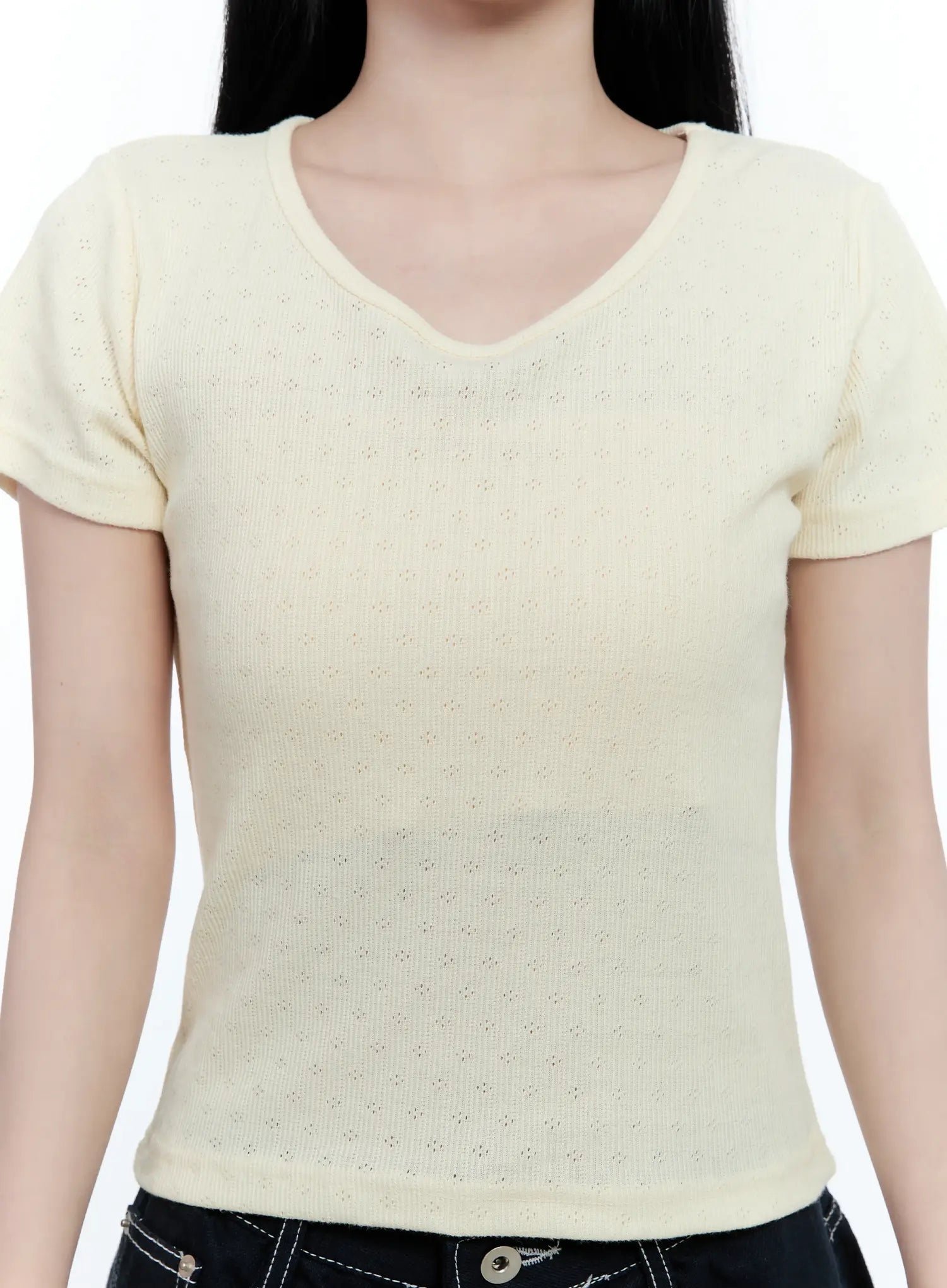 V-Neck Short-Sleeve Knit Tee CG501