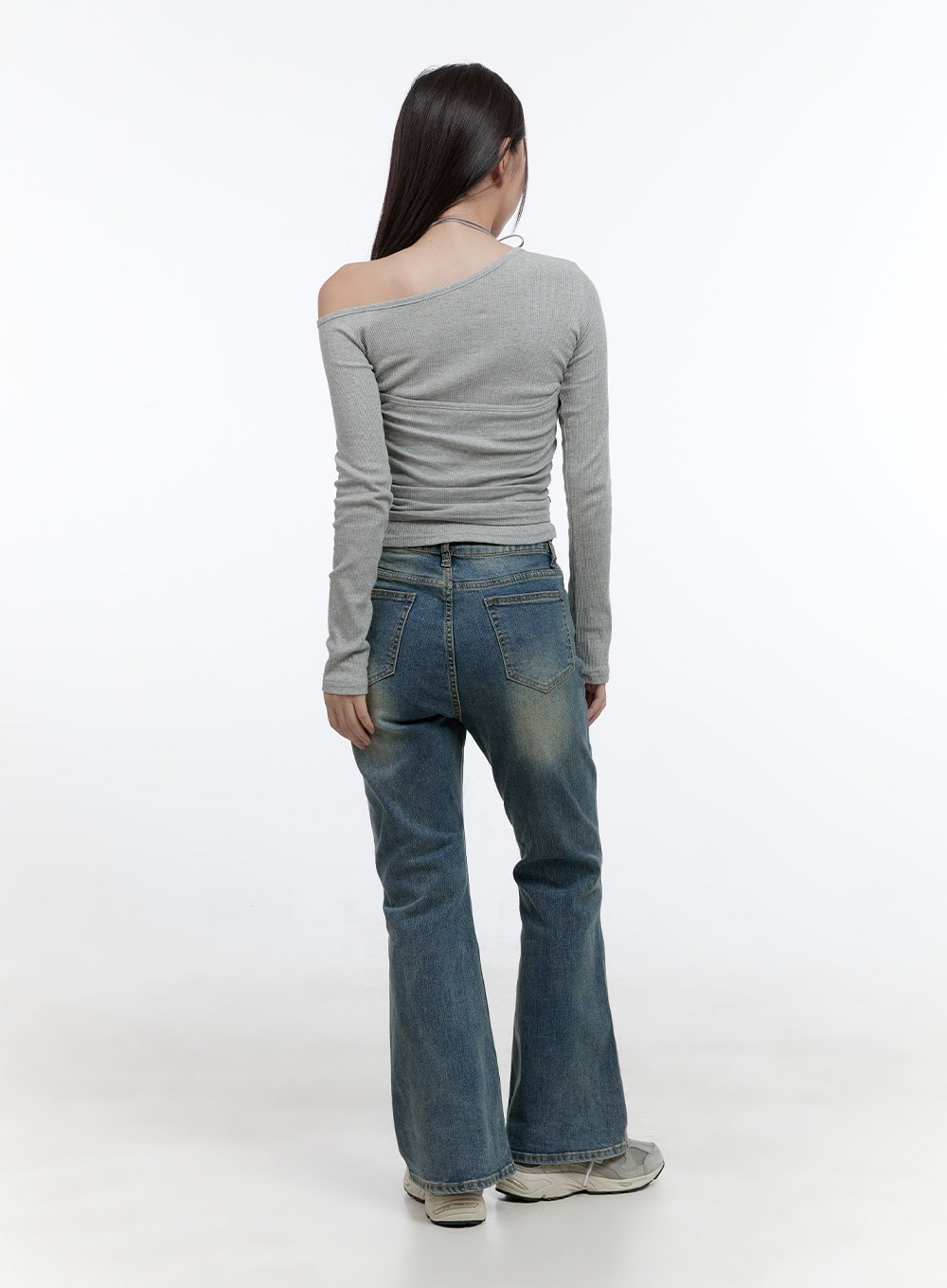 Chic Shirred One-Shoulder Top CS406