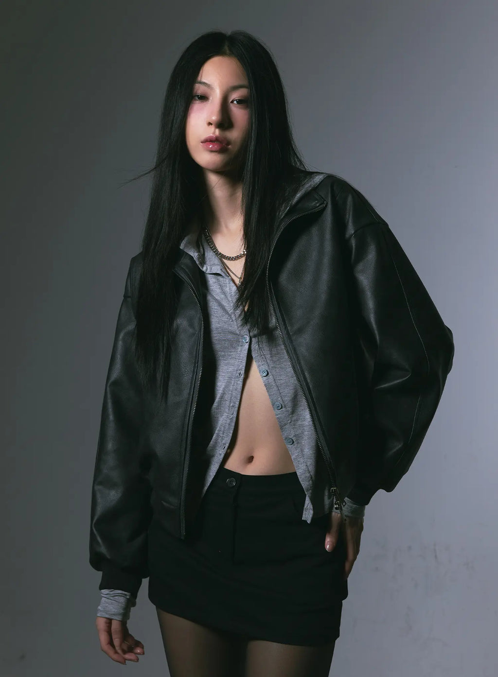 Essential Buttoned Black Mini Skirt CG526