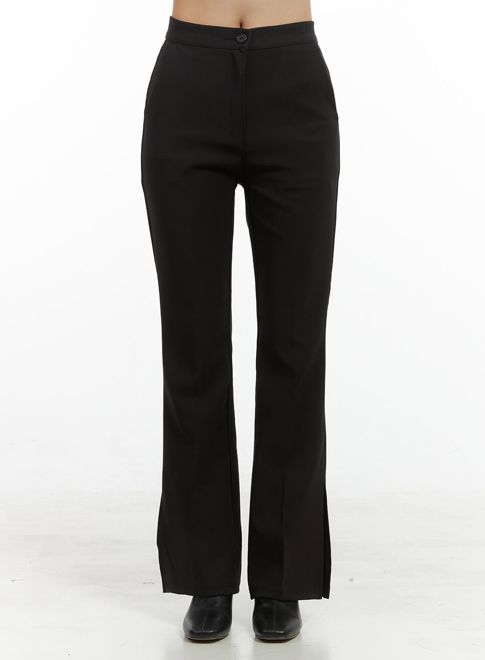 Streamline Fit Slit Poly Rayon Trousers OS416