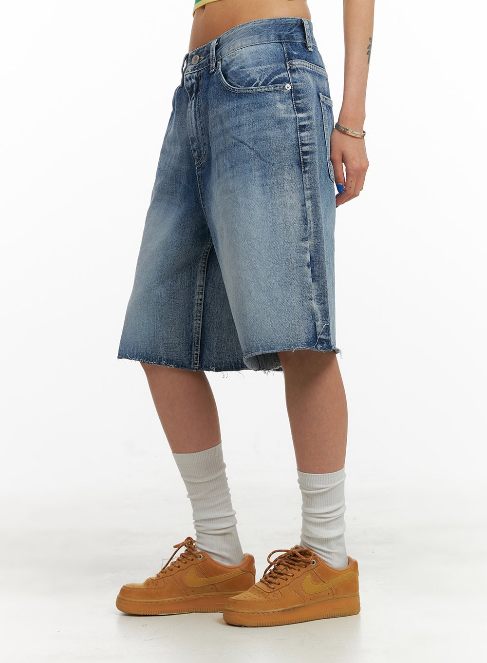 Washed Wide Leg Jorts CY424
