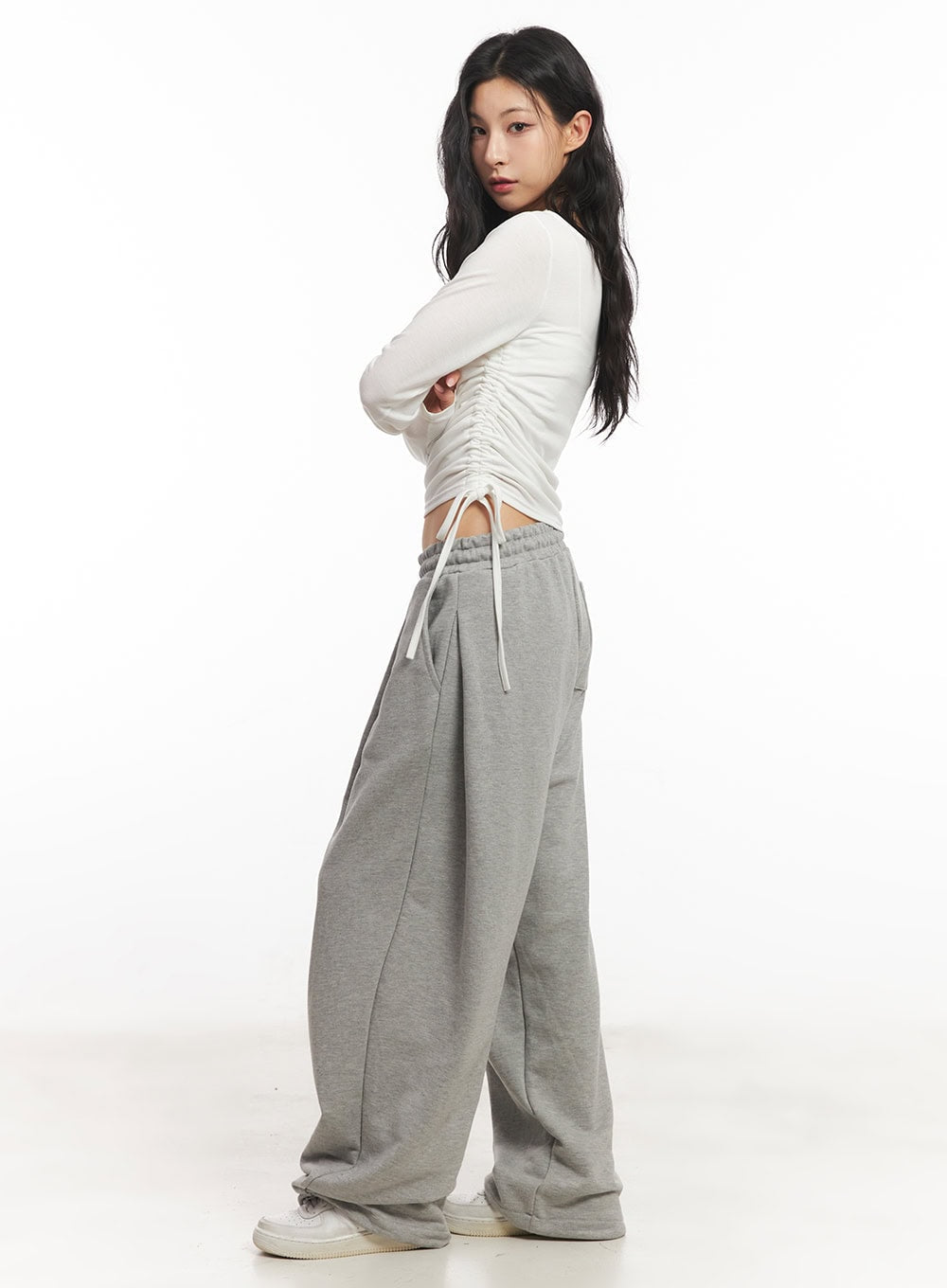 Pintuck Wide-Leg Sweatpants CA504