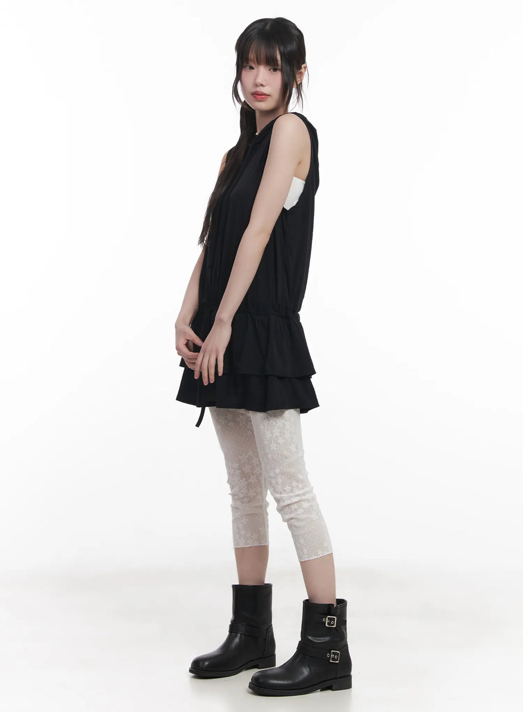 Sleeveless Hooded Mini Dress CU519