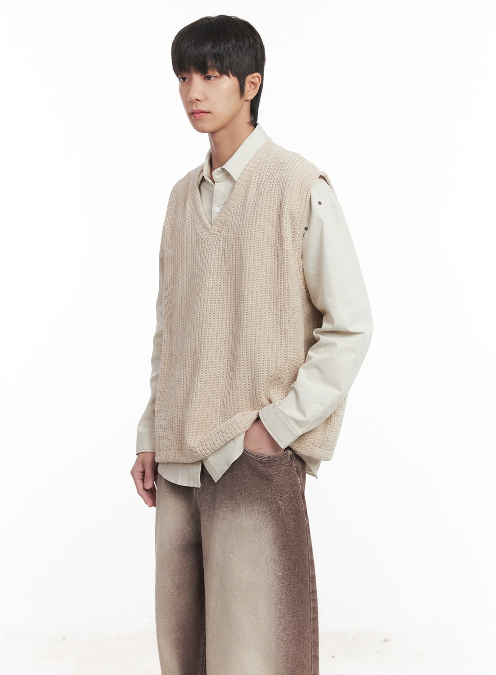 Men's Waffle Knit V-Neck Vest IM519