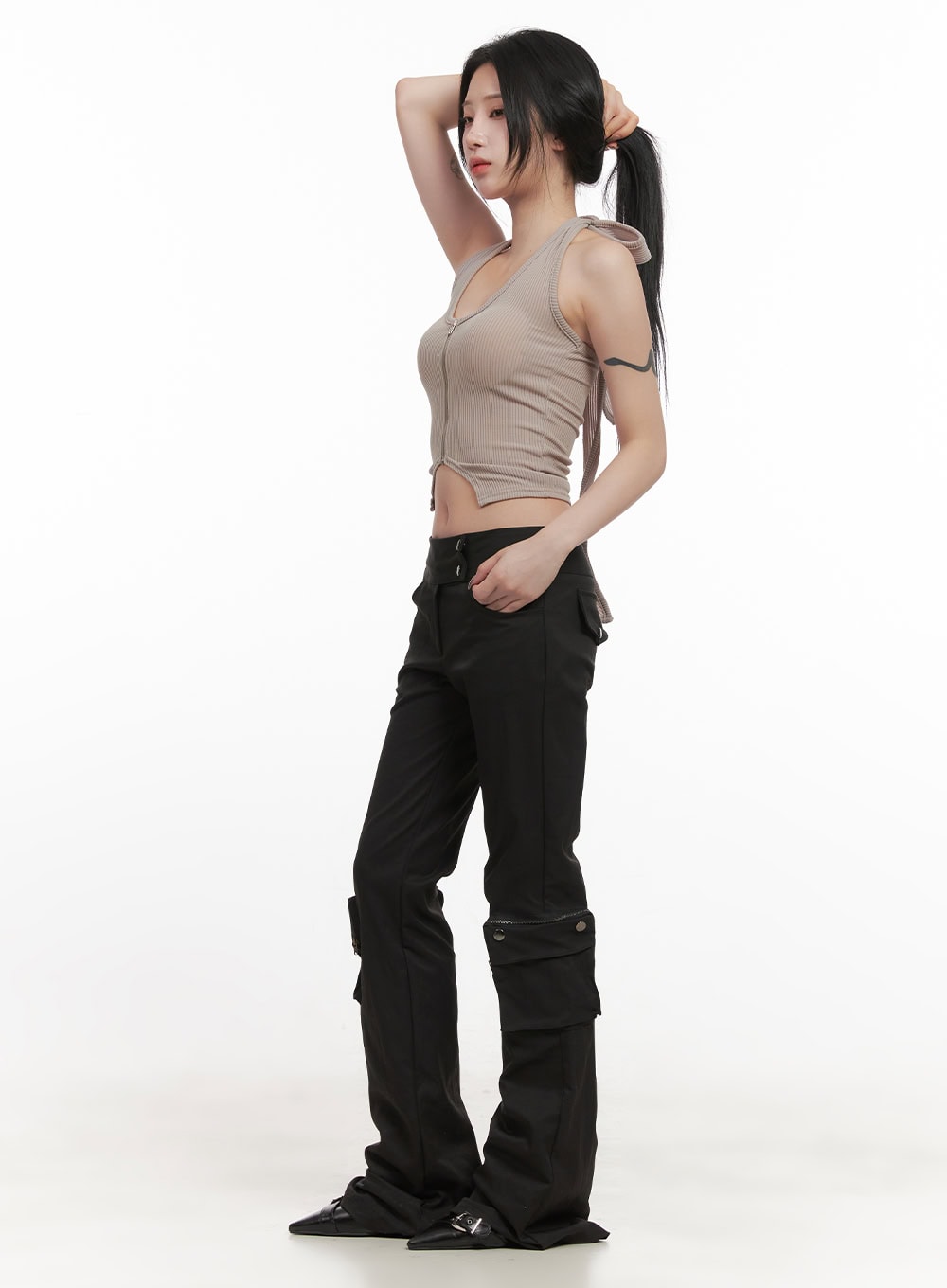 Cargo Low-Waist Bootcut Pants CJ516