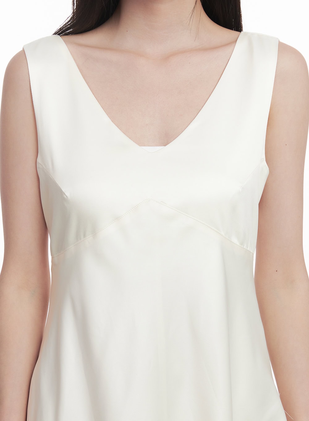 Satin V-Neck Sleeveless Mini Dress IY513