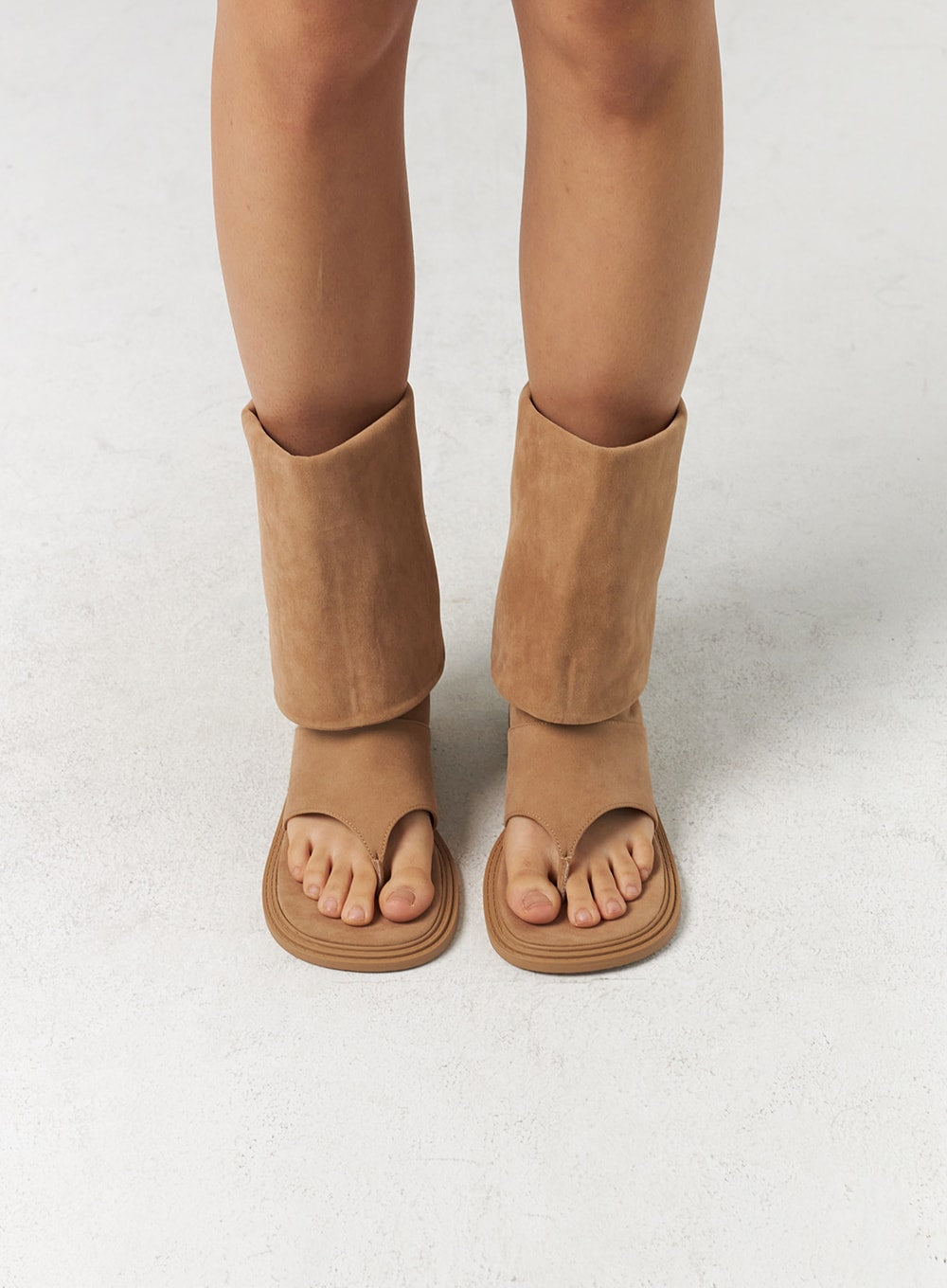 Cut Out Toe Mid-Calf Boots CL310