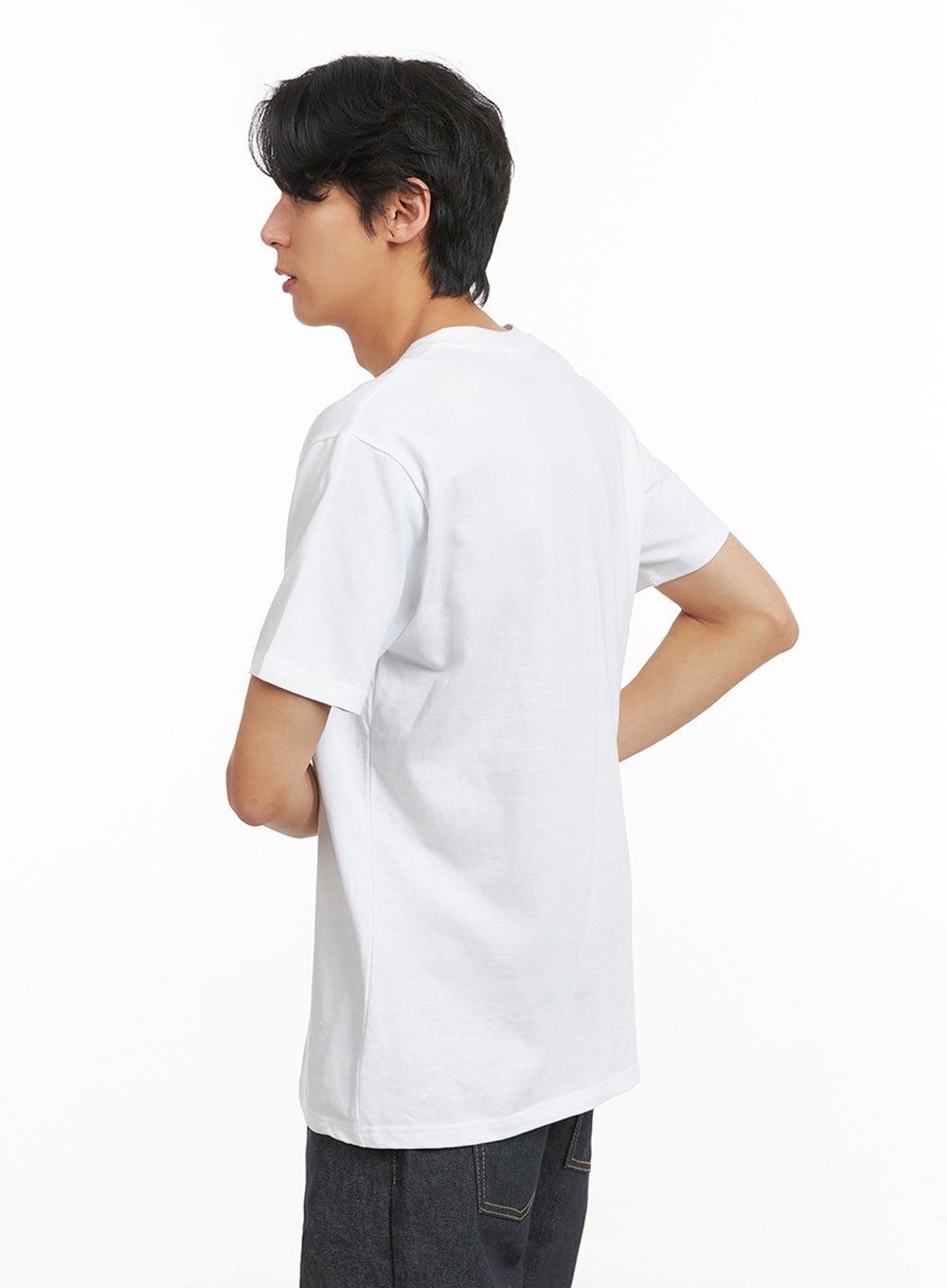 Men's Basic V-Neck T-Shirt (White) IY424