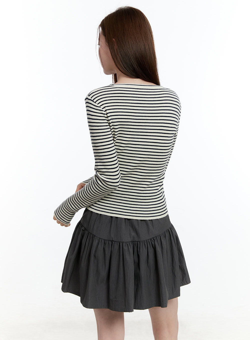 Striped Slim-Fit Long Sleeve Top CM521