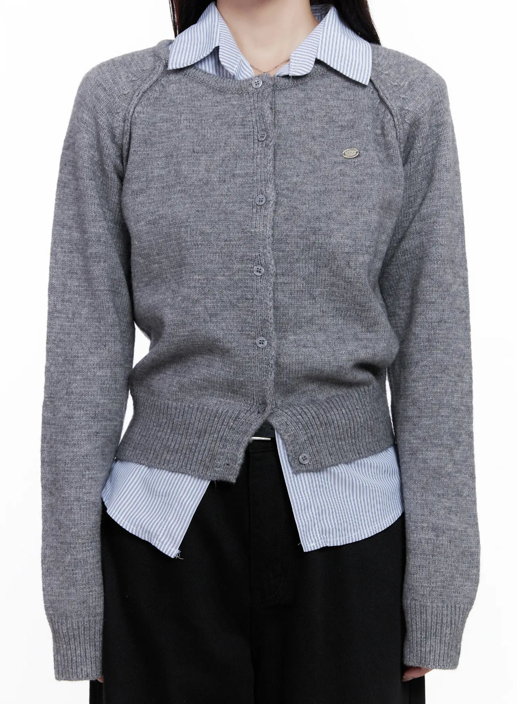 Button-Up Crewneck Cardigan CS523