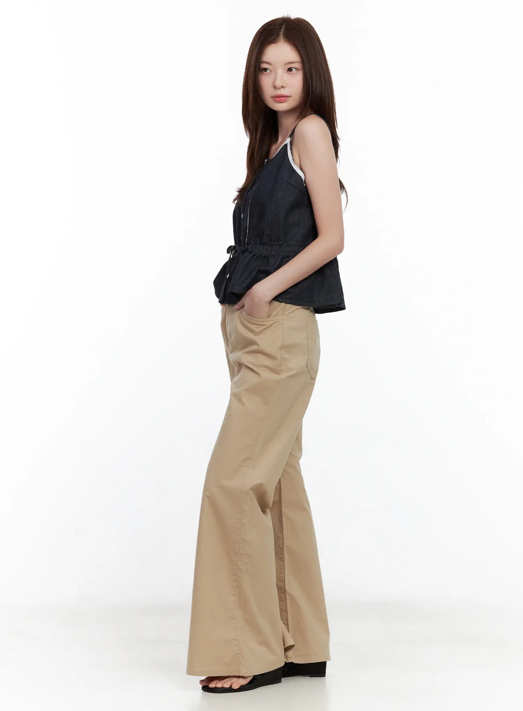 Lace Detail Buttoned Tank CL502