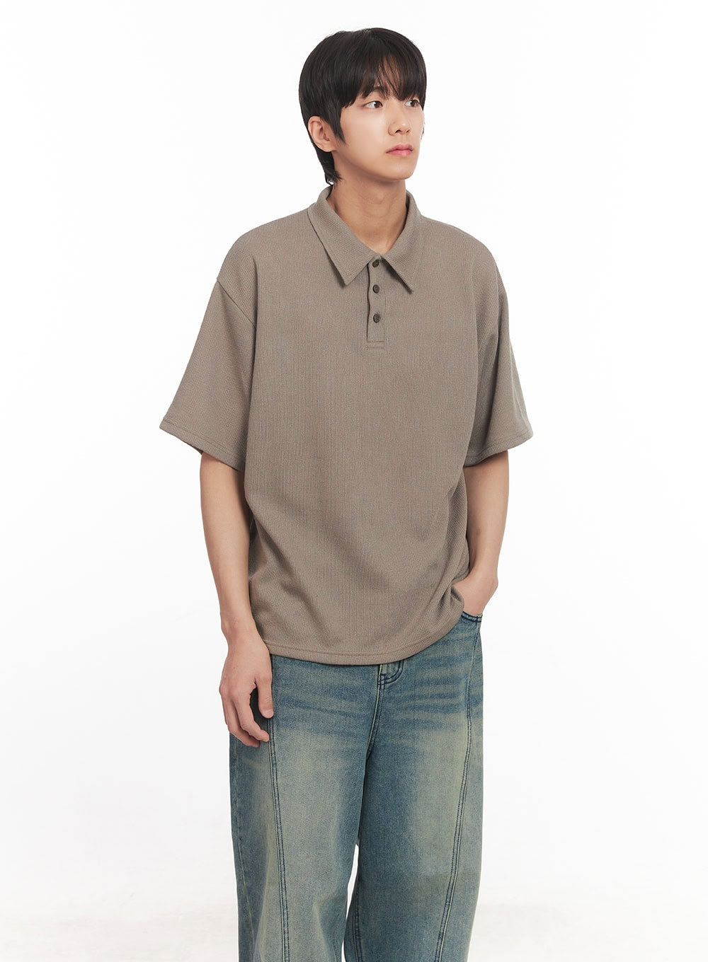 Men's Collared Knitted T-Shirt IA511