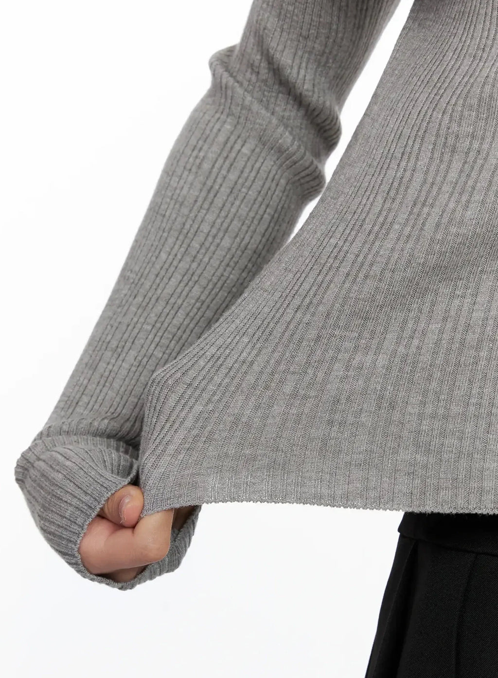 Ribbed Folded Off-Shoulder Top IG527