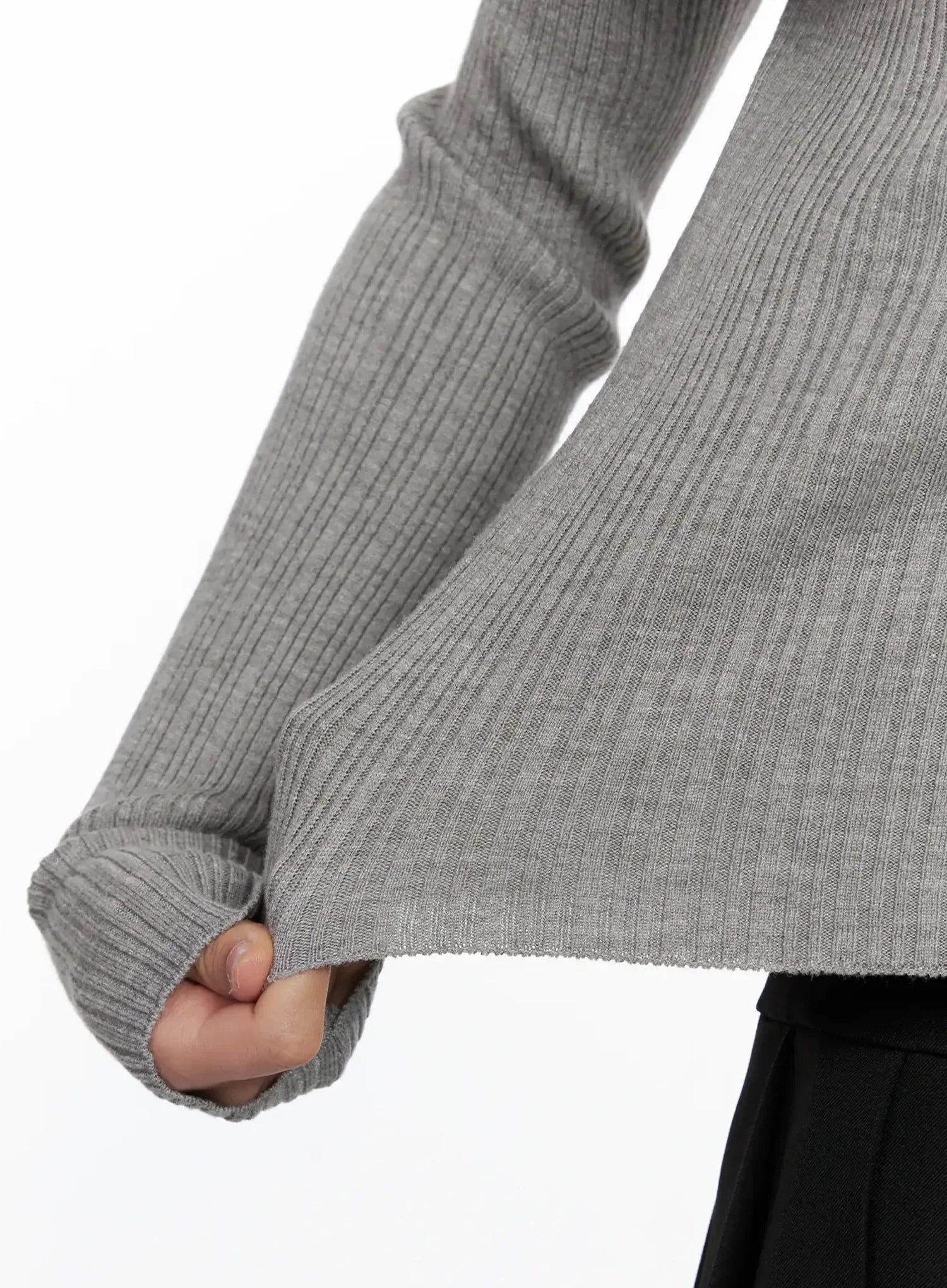 Ribbed Folded Off-Shoulder Top IG527