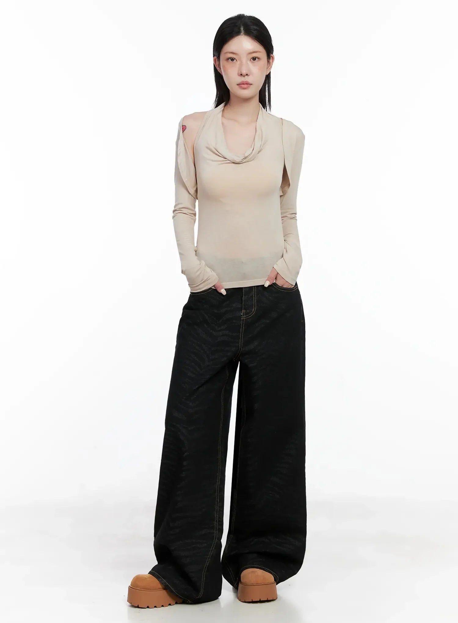 Freyja Animal Print Wide Leg Jeans IS508