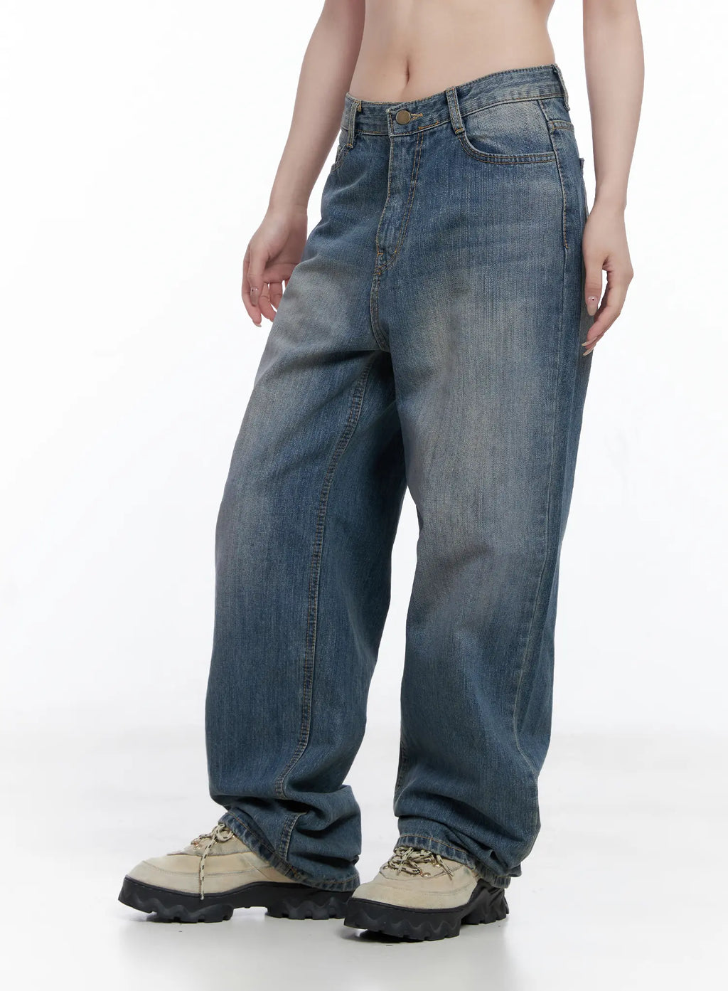 Lala Wide Leg Vintage Washed Jeans CG529