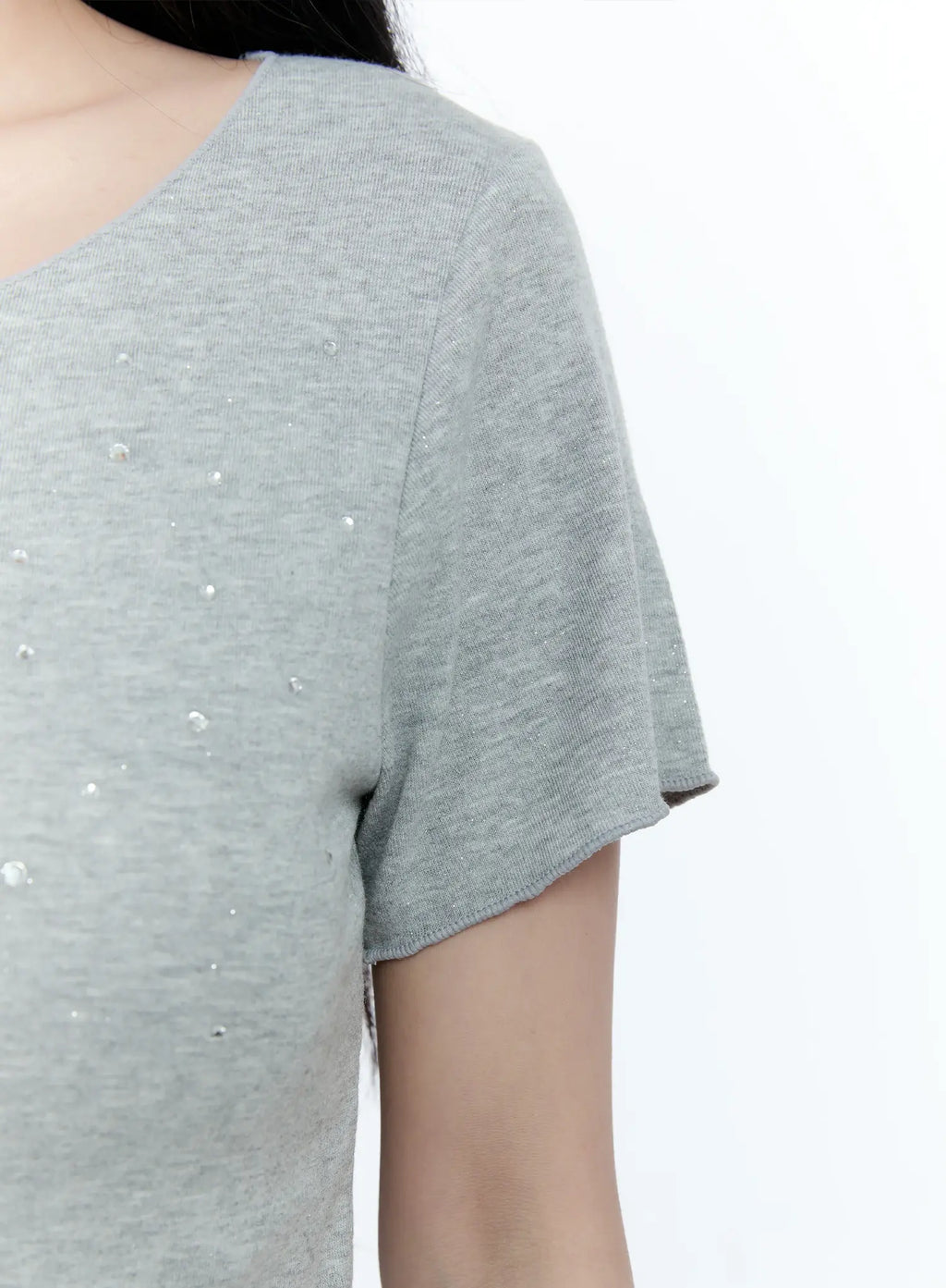 Bead Embellished Crop Tee CG501