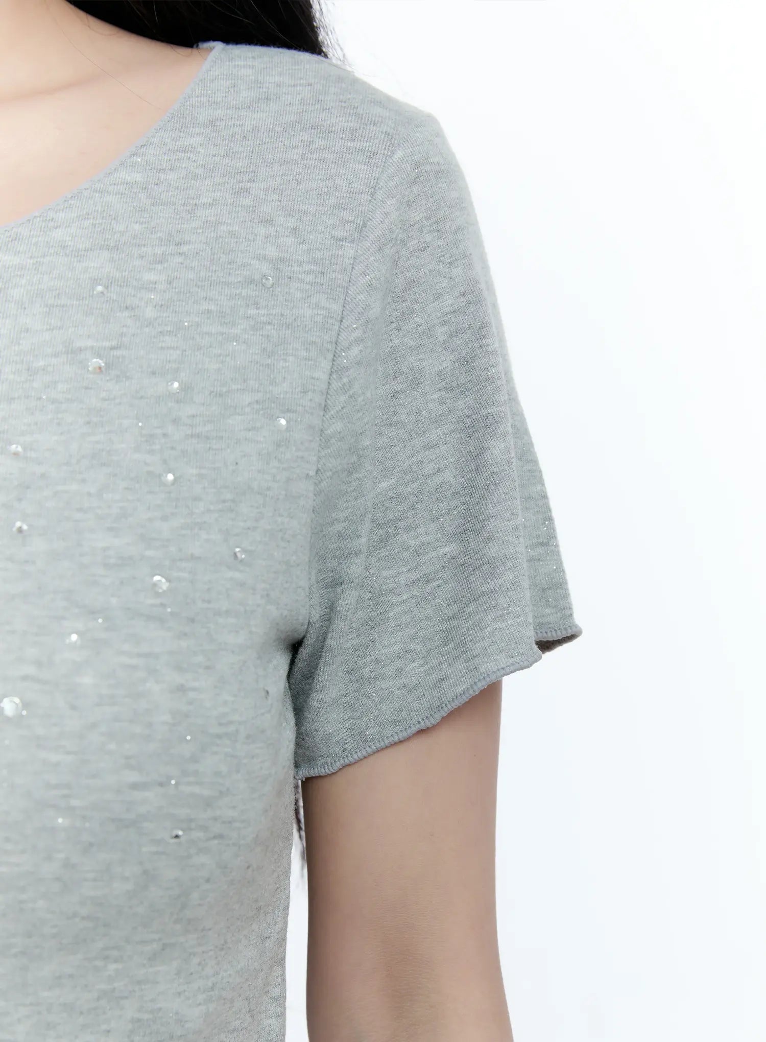 Bead Embellished Crop Tee CG501