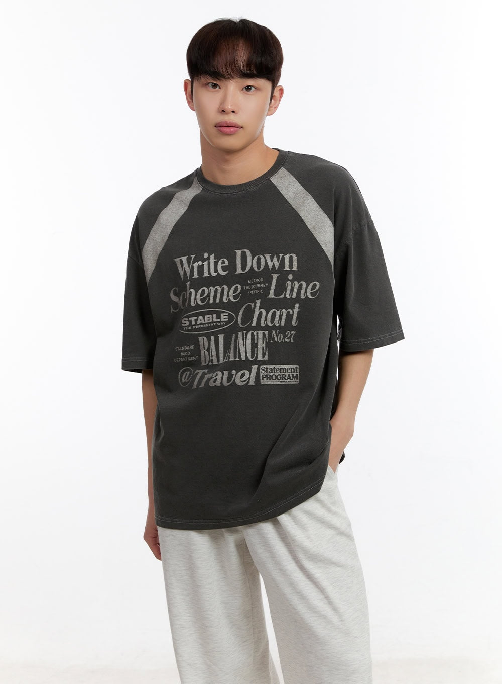 Men's Washed Graphic T-Shirt IA507