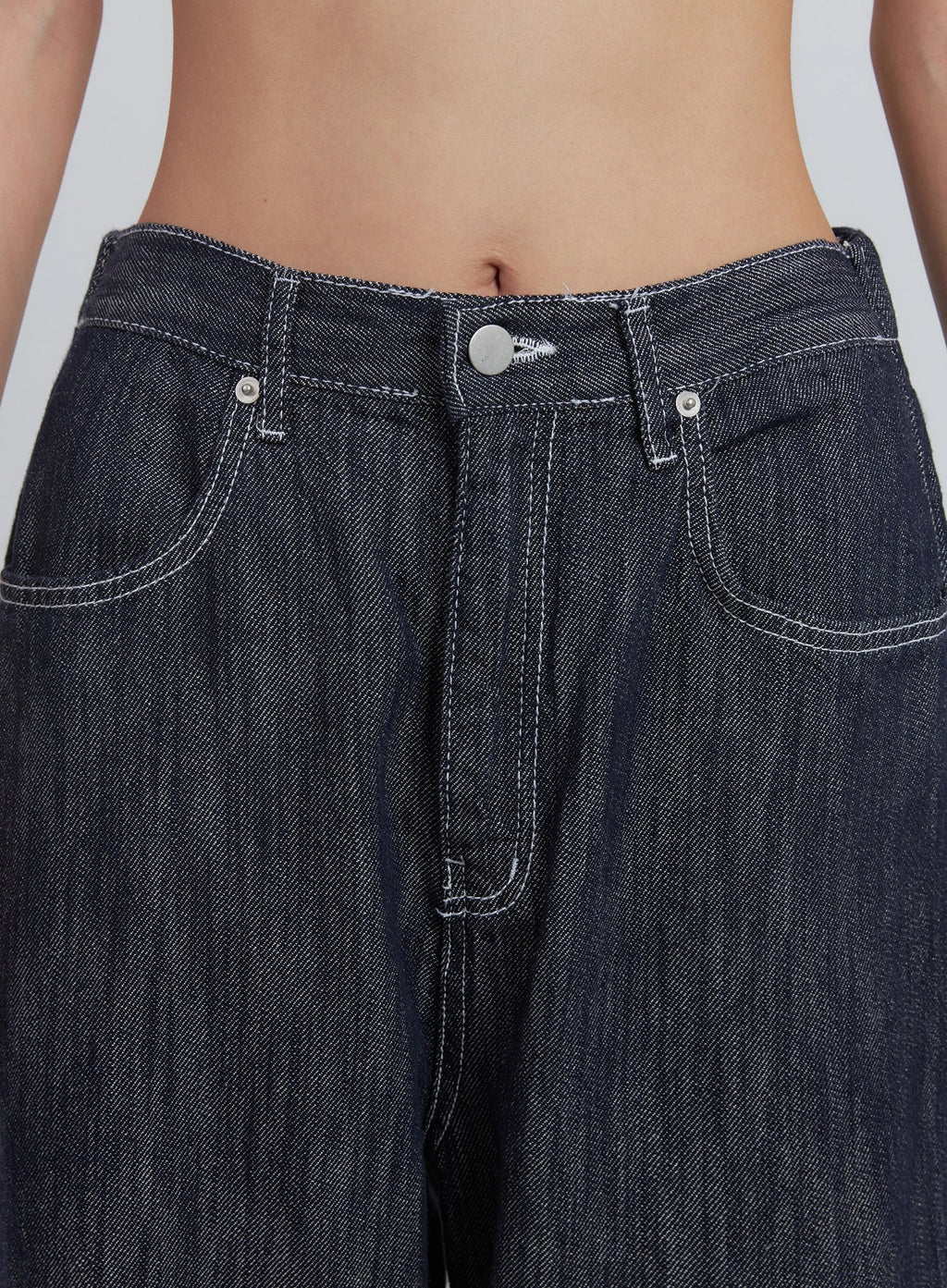 Kaylie Stitched Wide-Leg Jeans IU512