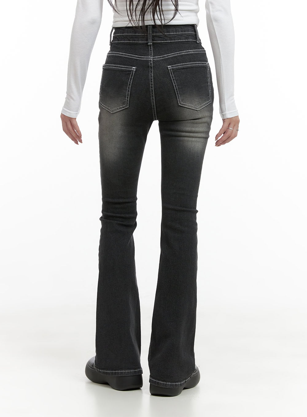 Gigi Two-Button Slim Bootcut Jeans CG421