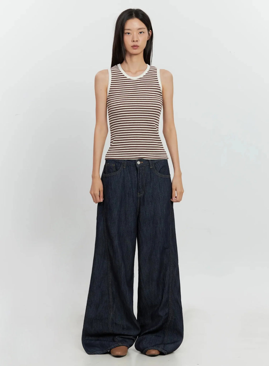 Striped Knit Tank Top IL528