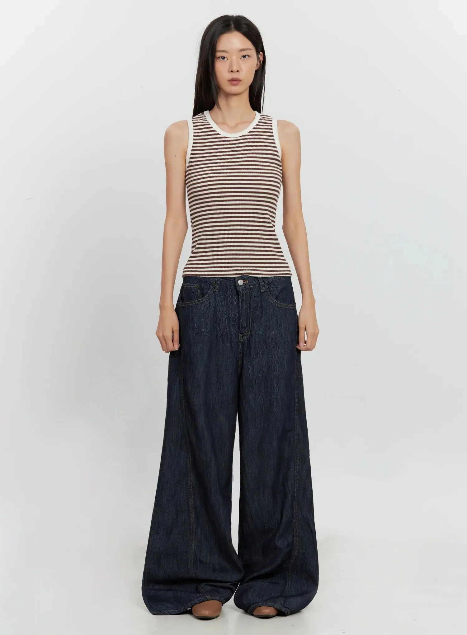 Striped Knit Tank Top IL528