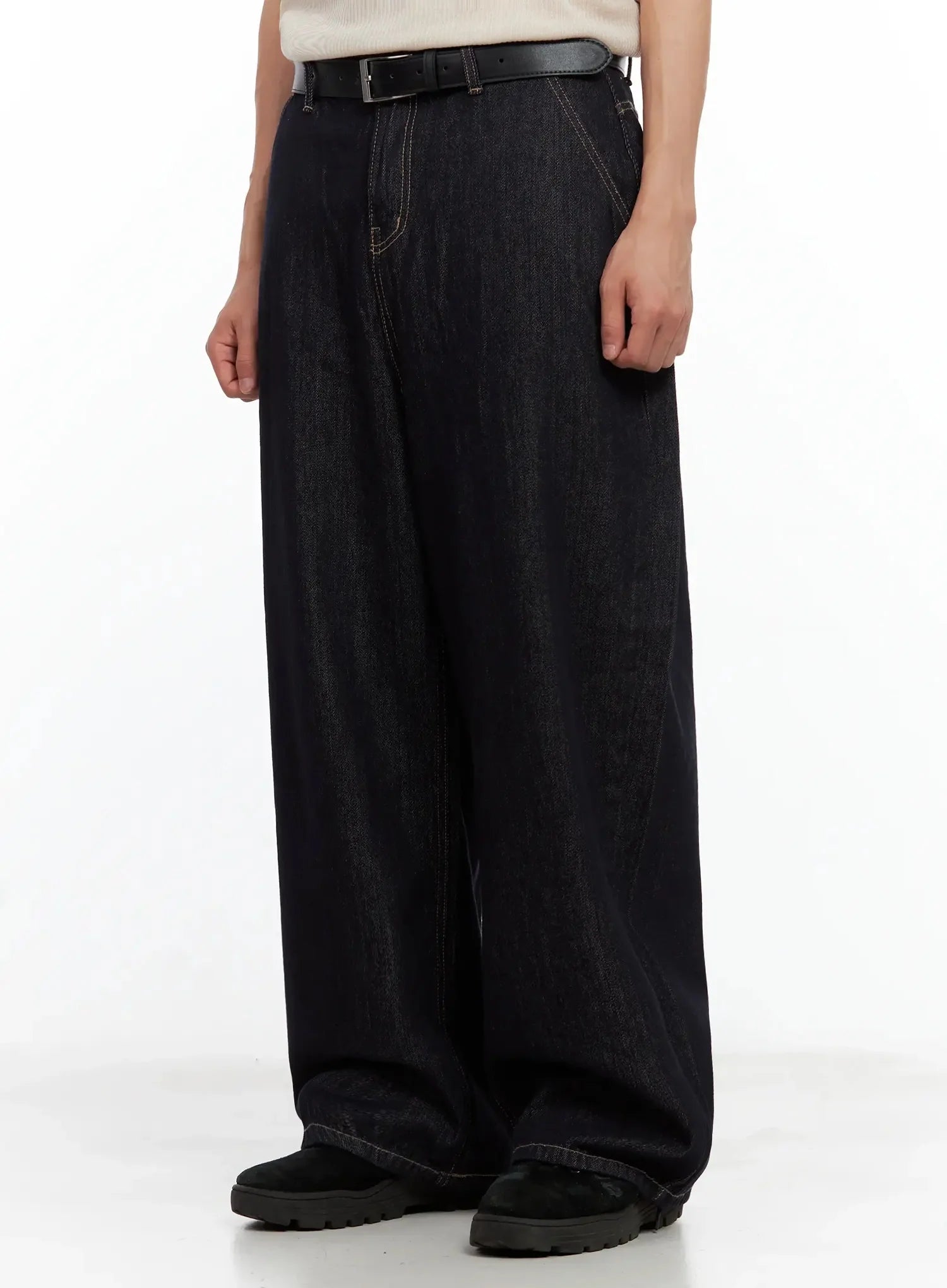 Men's Dark Denim Baggy Jeans IL516