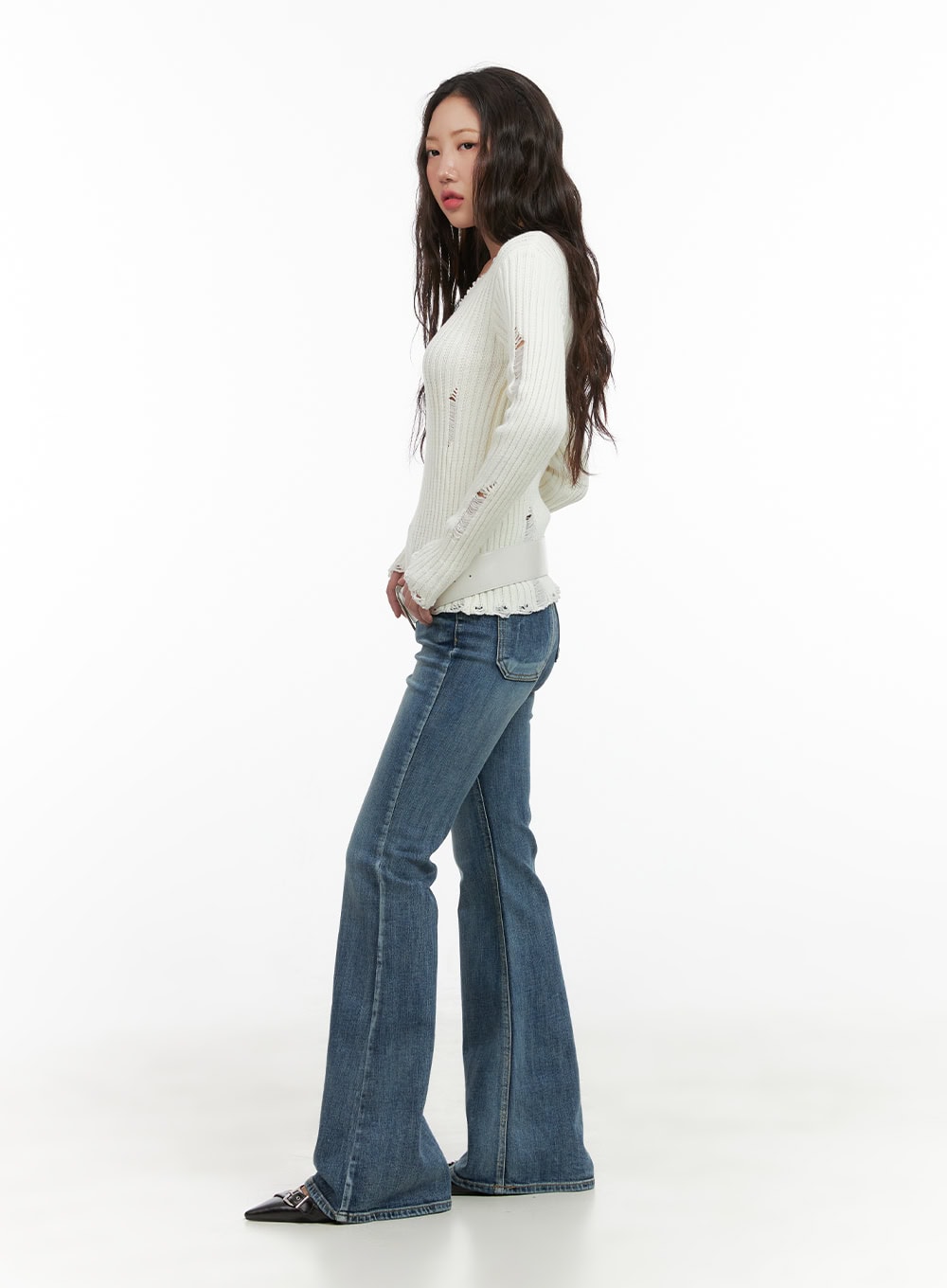 Lila Slim Bootcut Jeans CG422