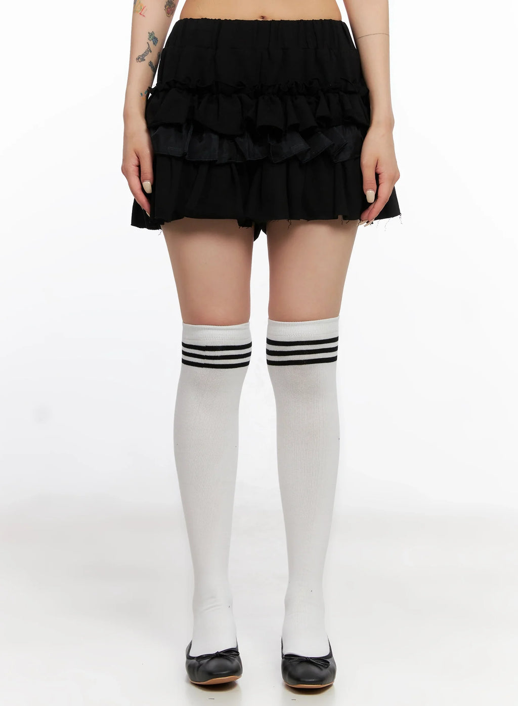 Layered Ruffle Mini Skirt IS508