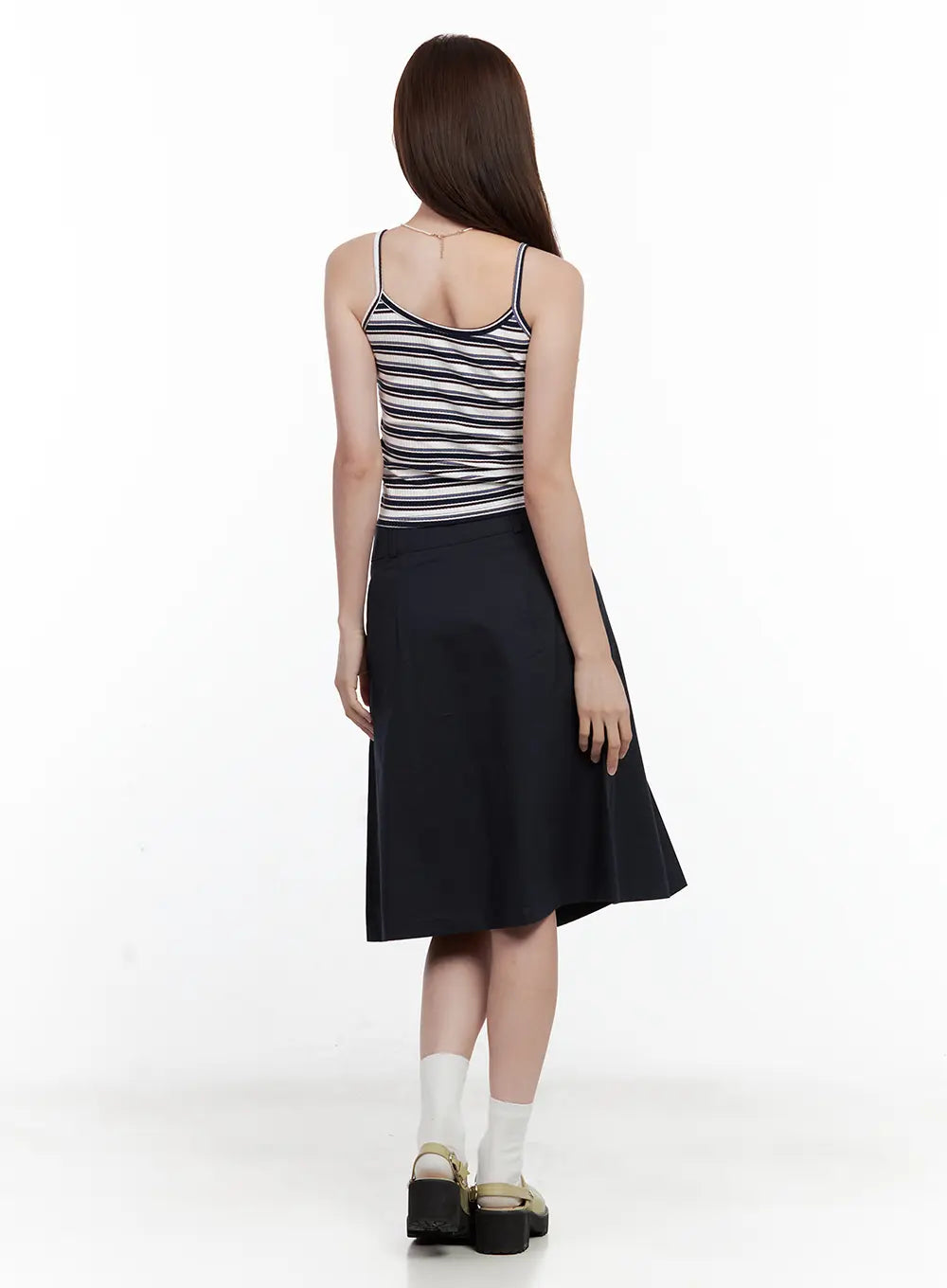 Multi-Colored Striped Ribbed Tank CL502