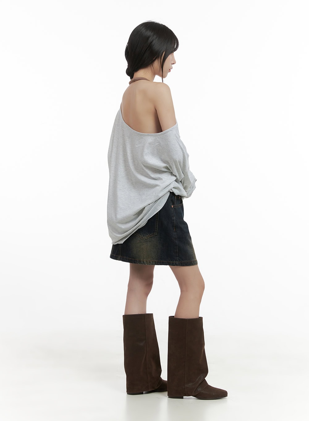 Washed Cotton Mini Skirt CS419