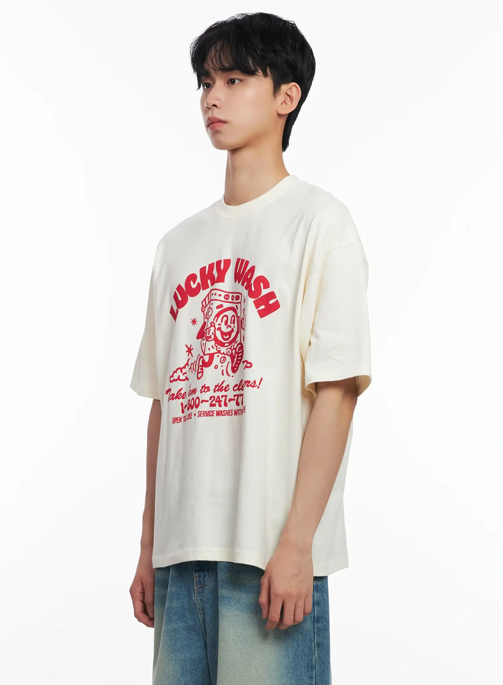 Men's Vintage "Lucky Wash" Graphic T-Shirt IL501