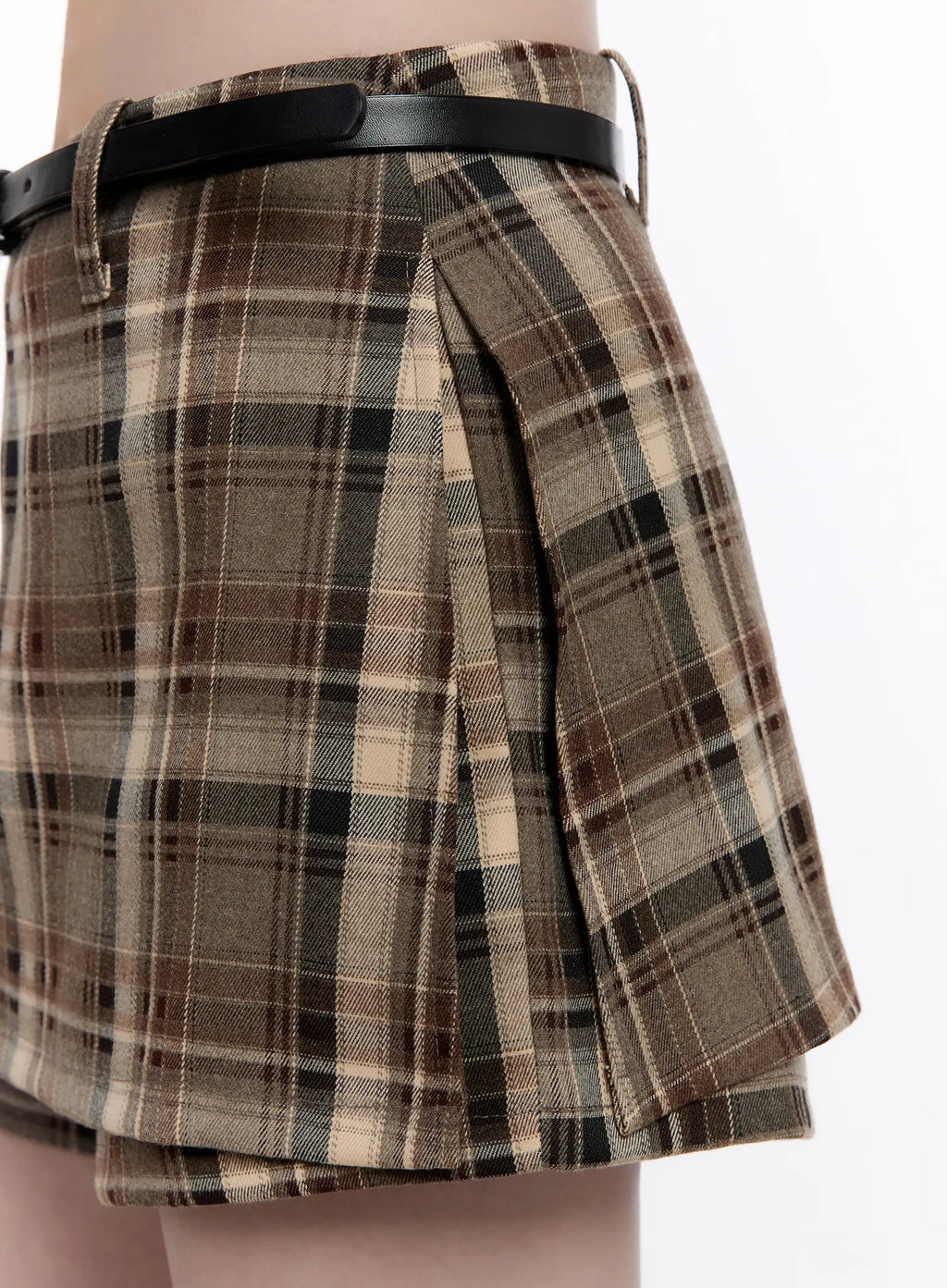Plaid Belted Mini Skirt CO501