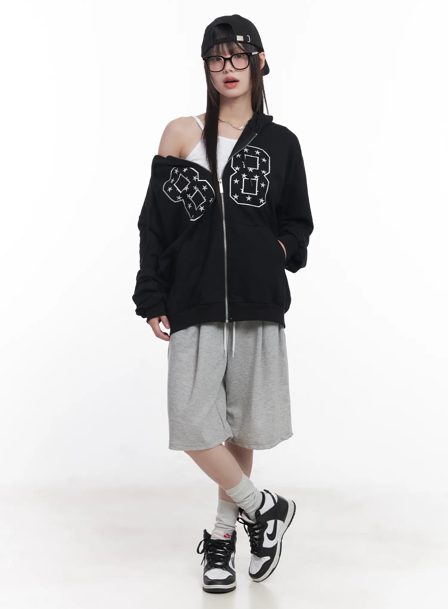 "88" Oversized Zip-Up Hoodie CU519
