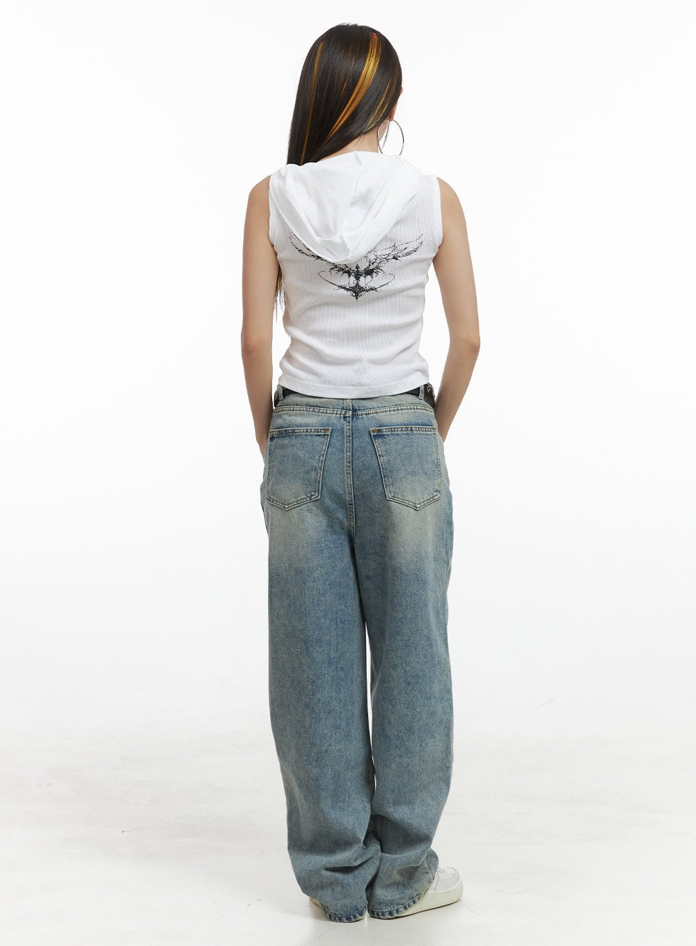 Graphic Cotton Hooded Crop Top OG406