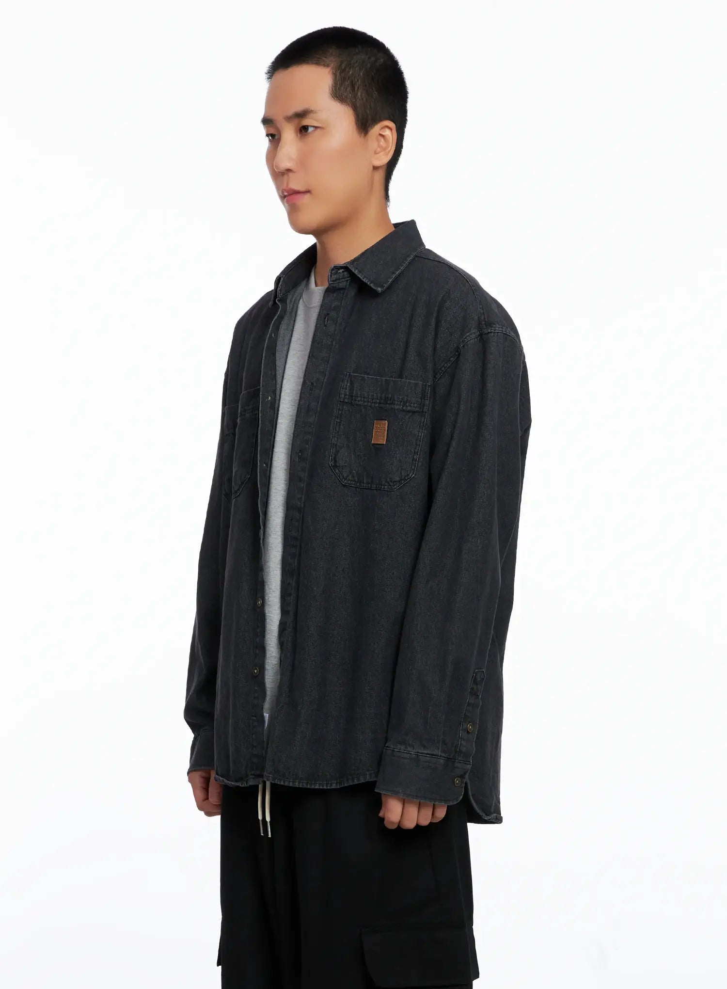 Men's Denim Patch Pocket Shirt IS510