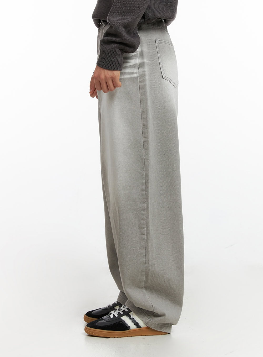 Men's Loose Fit Baggy Jeans (Gray) IG409